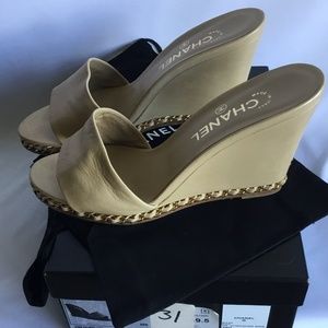 Chanel Chain  Wedge Mule  Size Eur 39.5